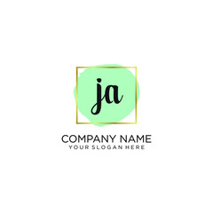 JA initial Handwriting logo vector templates
