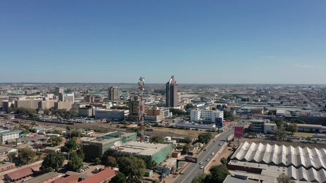 City aerial view of Lusaka Zambia Africa