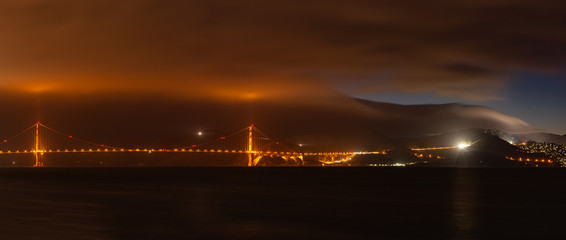 Golden bridge in Foggy San Francisco, California, USA