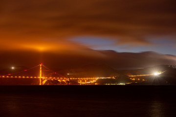 Panoramaic view of Golden bridge in San Francisco, California, USA
