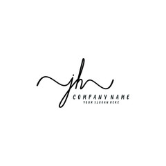 JH initial Handwriting logo vector templates