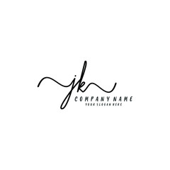 JK initial Handwriting logo vector templates