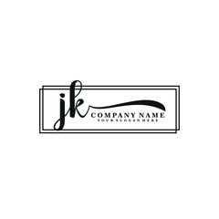 JK initial Handwriting logo vector templates