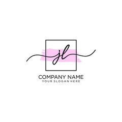 JL initial Handwriting logo vector templates