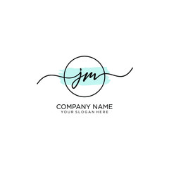 JM initial Handwriting logo vector templates