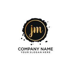 Fototapeta premium JM initial Handwriting logo vector templates