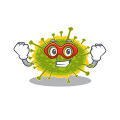 A cartoon character of insthoviricetes performed as a Super hero