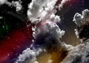 galaxy in a free space. 3D rendering