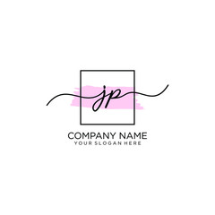 JP initial Handwriting logo vector templates