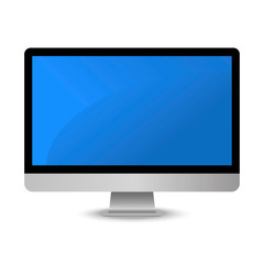 A modern monitor of a leading manufacturer with a blue screen.