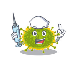 Fototapeta premium A nice nurse of insthoviricetes mascot design concept with a syringe
