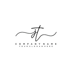 JT initial Handwriting logo vector templates