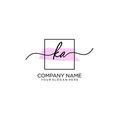 KA initial Handwriting logo vector templates