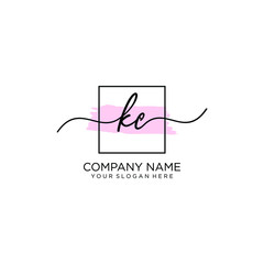 KC initial Handwriting logo vector templates