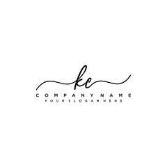 KC initial Handwriting logo vector templates