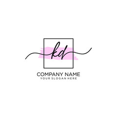 Fototapeta premium KD initial Handwriting logo vector templates