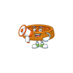 A picture of peanut cookies cartoon design style speaking on a megaphone