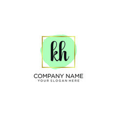 KH initial Handwriting logo vector templates