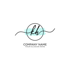 KH initial Handwriting logo vector templates