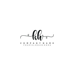 KH initial Handwriting logo vector templates
