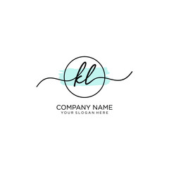 KL initial Handwriting logo vector templates