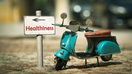 Fototapeta na wymiar Street Sign to Healthiness