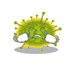 Cartoon character design of insthoviricetes with a crying face