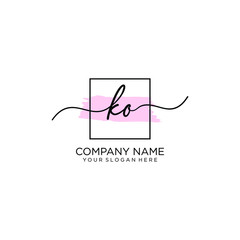 KO initial Handwriting logo vector templates