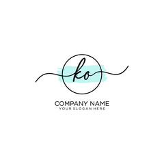 KO initial Handwriting logo vector templates