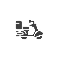 Express delivery scooter vector icon. filled flat sign for mobile concept and web design. Quick delivery service glyph icon. Symbol, logo illustration. Vector graphics