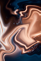 Luxury abstract fluid art, ink blur background, classic blue, gold. Liquid acrylic, epoxy futuristic painting. Slice of stone. Symmetric reflection.