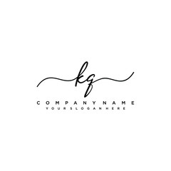 KQ initial Handwriting logo vector templates