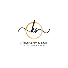 KS initial Handwriting logo vector templates