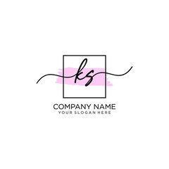 KS initial Handwriting logo vector templates