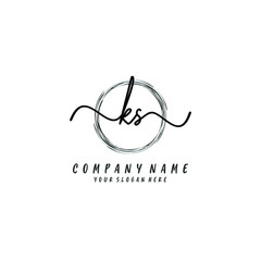 KS initial Handwriting logo vector templates