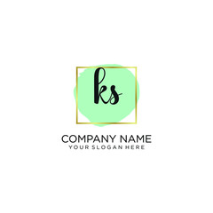 KS initial Handwriting logo vector templates