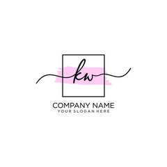 KW initial Handwriting logo vector templates