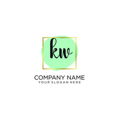 KW initial Handwriting logo vector templates