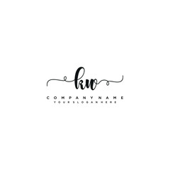 KW initial Handwriting logo vector templates