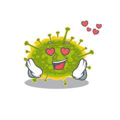 Cute insthoviricetes cartoon character has a falling in love face