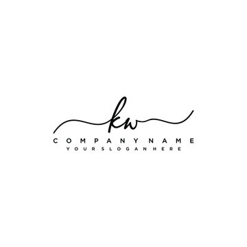 KW initial Handwriting logo vector templates