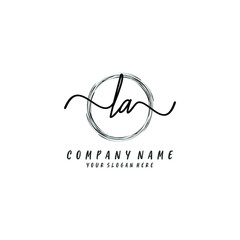 LA initial Handwriting logo vector templates