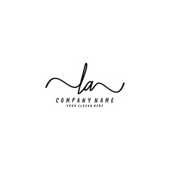 LA initial Handwriting logo vector templates