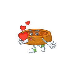 An adorable cartoon design of peanut cookies holding heart