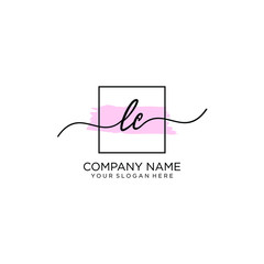 LC initial Handwriting logo vector templates