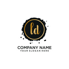 LD initial Handwriting logo vector templates