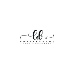 LD initial Handwriting logo vector templates