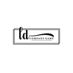 LD initial Handwriting logo vector templates