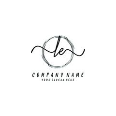 LE initial Handwriting logo vector templates