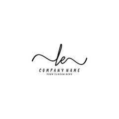 LE initial Handwriting logo vector templates
